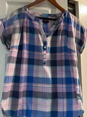 Talbots Blue and Pink Plaid Shirt